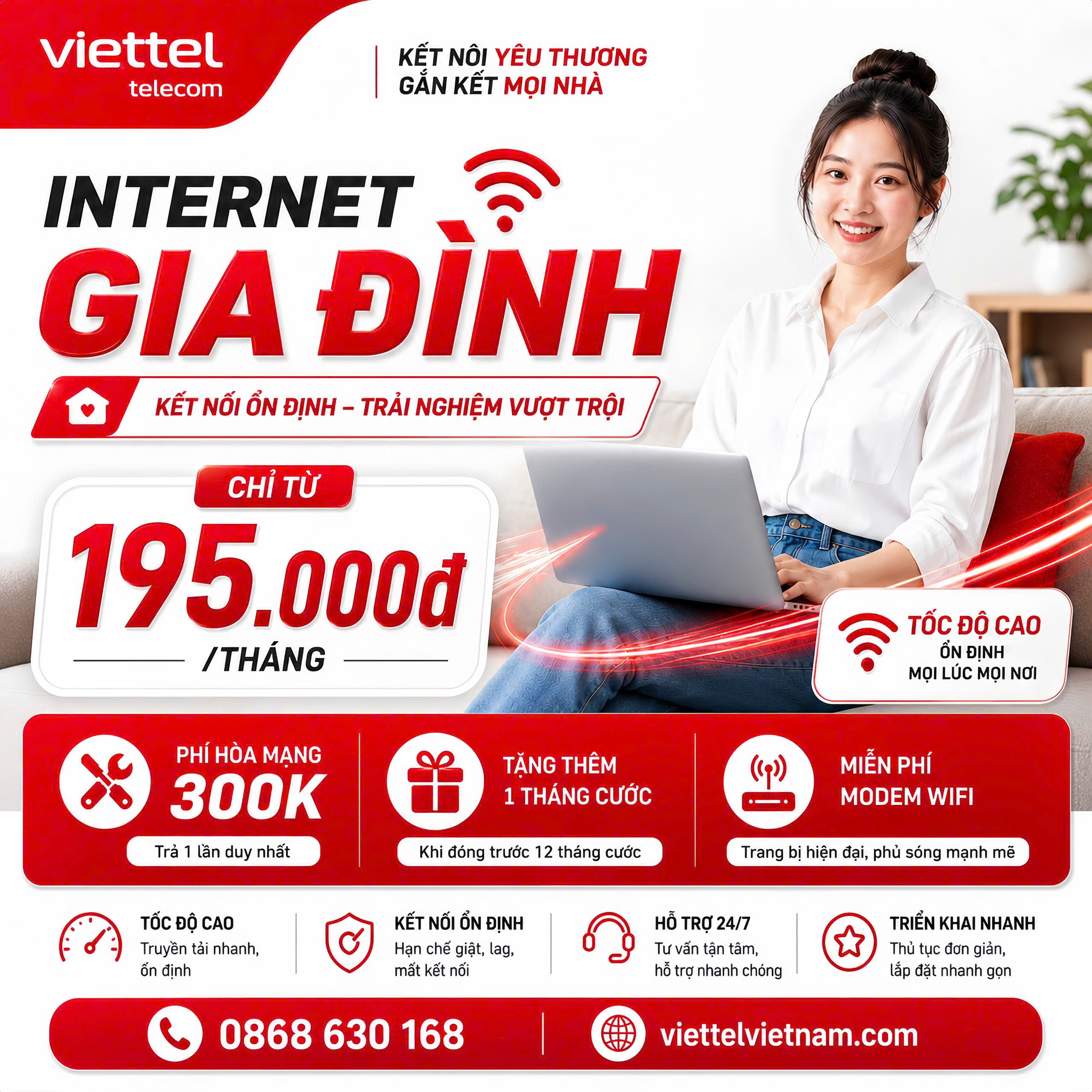 gói cước internet cá nhân gia đình viettel
